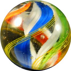 Marbles: Lot #131. Swirl. Divided Core. 29/32". Mint 9.7.