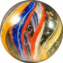 Marbles: Lot #135. Swirl. Divided Core. 1". Good+ 7.9.