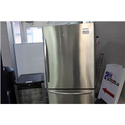 KITCHEN AID STAINLESS STEEL FRIDGE OVER FREEZER