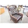 Image 2 : BROWN LEATHER TUFTED MAHOGANY FRAMED BENTWOOD CLUB CHAIR