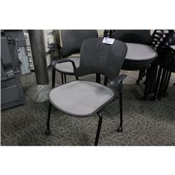 HERMAN MILLER GREY MESH MOBILE STACKING CHAIR