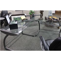GLASS CORNER COMPUTER DESK