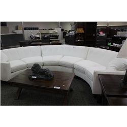 WHITE MICROFIBRE 6-SEAT SECTIONAL SOFA