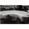 Image 1 : WHITE MICROFIBRE 6-SEAT SECTIONAL SOFA