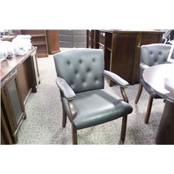 BLACK MAGHOGANY FRAMED TRADITIONAL CLIENT CHAIR