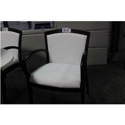 WHITE MAHOGANY FRAMED CLIENT CHAIR