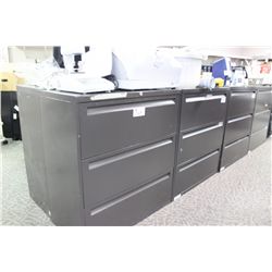 STEELCASE DARK GREY 3-DRAWER LATERAL FILE CABINET