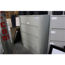 GREY 4-DRAWER LATERAL FILE CABINET
