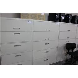 GREY 5-DRAWER LATERAL FILE CABINET