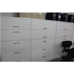 GREY 5-DRAWER LATERAL FILE CABINET