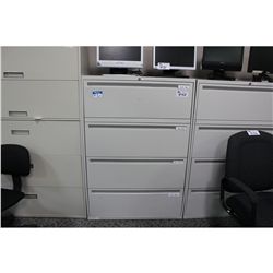 GREY 4-DRAWER LATERAL FILE CABINET