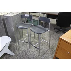 2 GREY BAR STOOLS