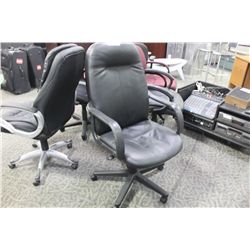 BLACK HIGH BACK LEATHER TILTER CHAIR