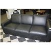 Image 1 : NATUZZI BLACK LEATHER 3-SEAT SOFA BED