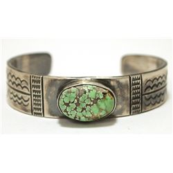 Old Pawn Navajo Carico Lake Turquoise Sterling Silver Cuff Bracelet - Paul Livingston