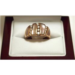 Dead Pawn Mother of Pearl & Diamond 14k Gold Women's Ring - Kabana