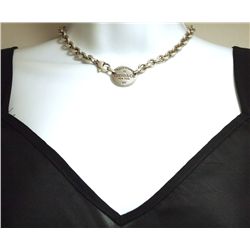 Old Pawn Sterling Silver .925 Badge Link Necklace - Tiffany & Co. - 15" 52.6g