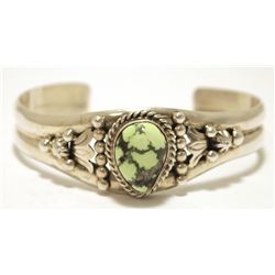 Old Pawn Navajo Carico Lake Turquoise Sterling Silver Cuff Bracelet
