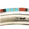 Image 4 : Zuni Multi-Stone Inlay Sterling Silver Cuff Bracelet - E Eustace - 16.8g