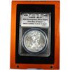 Image 1 : 2011 25Th ANNIVERSARY AMERICAN SILVER EAGLE, ANACS MS-70  FIRST DAY OF ISSUE