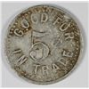 Image 1 : SOL T. ELLIS LIZTON, IN FIVE CENT TOKEN R-6