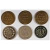 Image 2 : INDIAN ONE CENT: 1863 F, 1864 C N G, 1859 VG, 1888 G, 1889 XF, AND A FREE 1874