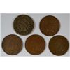 5- INDIAN HEAD CENTS (64 CN, 64 BR, 65,73,74) GOOD