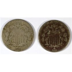 1870 GOOD & 1872 AG SHIELD NICKELS