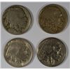 Image 1 : 4- 1913 TYPE 2 BUFFALO NICKELS "GRADING SET" (GOOD,VF,XF,AU)