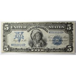 1899 $5 SILVER CERTIFICATE "CHIEF" NOTE XF+