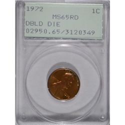 1972/72 LINCOLN CENT PCGS MS 65 RED, RATTLER HOLDER, SUPER!