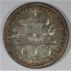 1893 COLUMBIAN EXPO, HALF DOLLAR UNC TONED