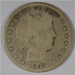 1897-O BARBER HALF DOLLAR AG-GOOD