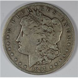 1891-CC MORGAN DOLLAR VF
