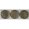 3-1914 BUFFALO NICKELS "GRADING SET" (AG,VG,FINE)
