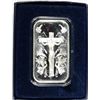 Image 1 : CROSS WITH JESUS CHRIST, BIRDS AND FLOWERS ON A HIGH QUALITY  SILVER INGOT