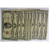 Image 1 : ( 10 ) UNITED STATES $5.00 RED SEAL  NOTES, ALL GOOD OR BETTER