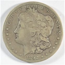 1892-CC MORGAN SILVER DOLLAR F/VF