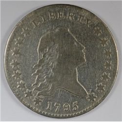 1795 FLOWING HAIR DOLLAR 2 LEAVES FINE+
