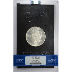 1878-CC MORGAN SILVER DOLLAR, GSA HOLDER NGC MS-63