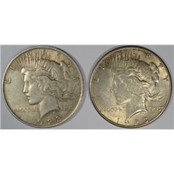 1923-P AND 1923-D NICE CIRCULATED PEACE SILVER  DOLLARS