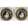 Image 1 : ( 2 ) COLLECTABLE LAS VEGAS SILVER CASINO TOKENS