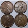 (4) 1909 VDB Lincoln Cents AU