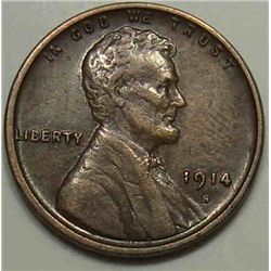 1914-S Lincoln Cent sharp XF