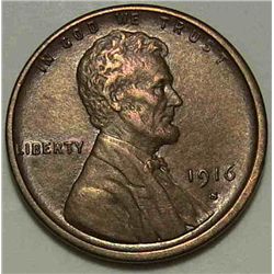 1916-S Lincoln Cent EF-45 traces of luster.