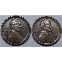 1917-S and 1918-D Lincoln Cents Sharp XF
