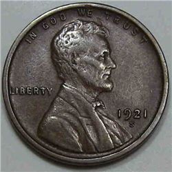 1921-S Lincoln Cent Sharply Struck XF