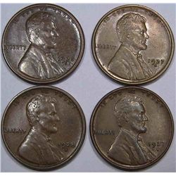 Lincolns: 1925-S XF; 1927-D XF-45; 1927-S XF-45; 1928-S XF
