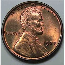 1927 Lincoln Cent Gem MS-65 Golden Red BU