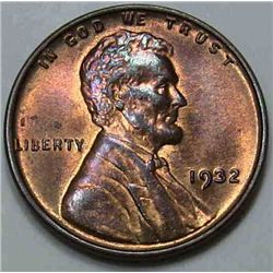 1932 Lincoln Cent Choice Unc Red and Brown